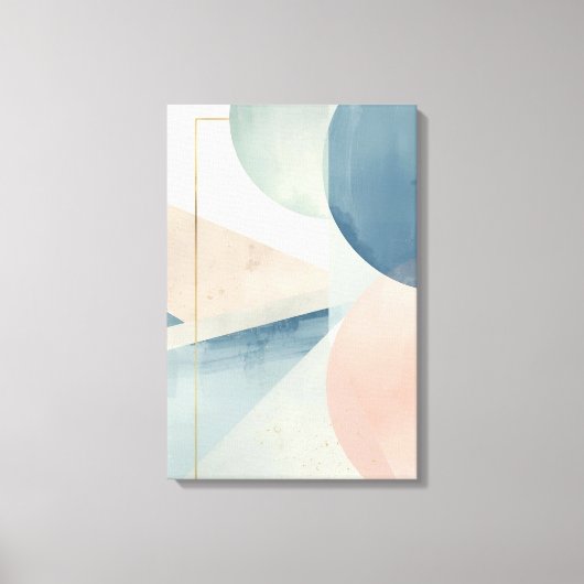 Geometrische zachte tonen - Abstracte pastelwand Canvas Afdruk (Voorkant)