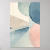 Geometrische zachte tonen - Abstracte pastelwand Poster (Voorkant)