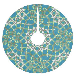 Geometrische Zebra Blue Green Pattern Holiday Gift Kerstboom Rok