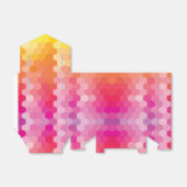 Geometrische zeshoekige vormen roze en geel verloo bedankdoosjes (Uitgevouwen)