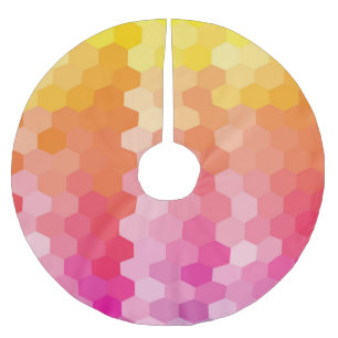 Geometrische zeshoekige vormen Roze geel Kerstboom Rok