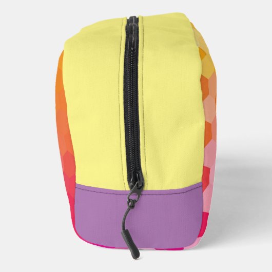 Geometrische zeshoekige vormen Roze geel Toilettasje (Rechts)