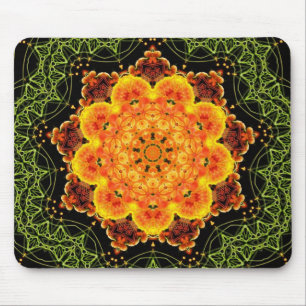 Geometrische zonnebloem Mandala Mousepad Muismat