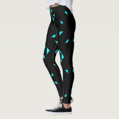 Geometrische zwart-blauwe Leggings (Links)