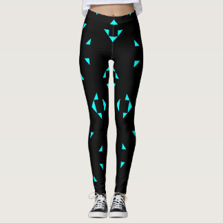 Geometrische zwart-blauwe Leggings