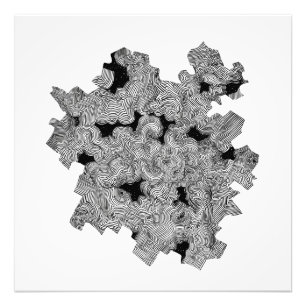 Geometrische zwart wit fractal patroon tekening foto afdruk
