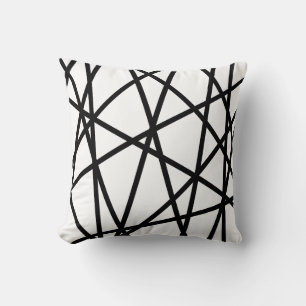 Geometrische Zwart Witte Minimalistische Decoratie Kussen