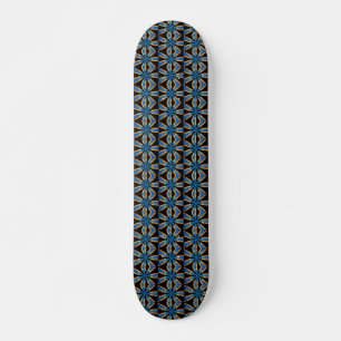 geometrische zwarte en blauwe skateboard