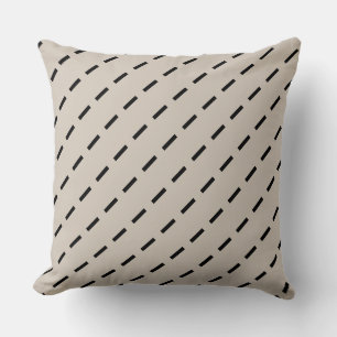 Geometrische zwarte en ivory dash Modern Cushion Kussen