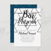Geometrische zwarte en witte balk Mitzvah Kaart (Voorkant / Achterkant)