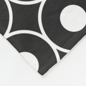 Geometrische zwarte en witte cirkels fleece deken (Hoek)