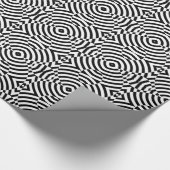 Geometrische zwarte en witte illusie cadeaupapier (Hoek)
