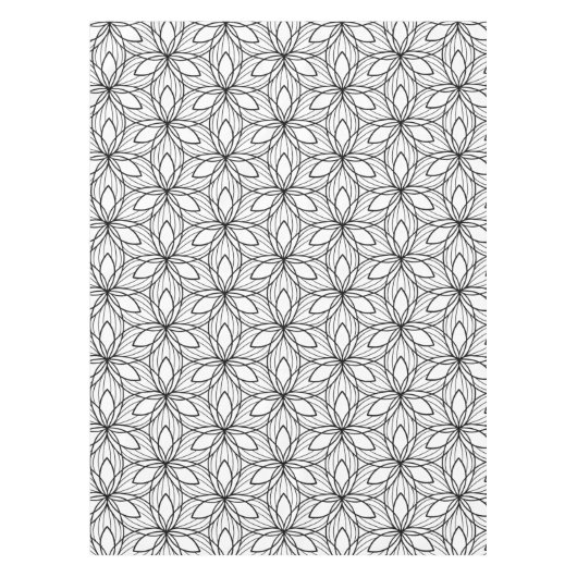 Geometrische zwarte en witte kleurbare Art TableCl Tafelkleed (Voorkant)