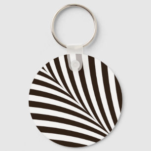 Geometrische zwarte en witte strepen sleutelhanger