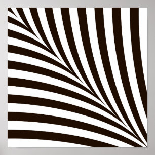 Geometrische zwarte en witte zebrastrepen poster