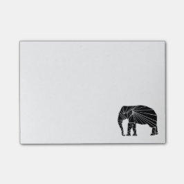 Geometrische zwarte olifant post-it® notes