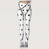 Geometrische zwarte stippen leggings (Voorkant)