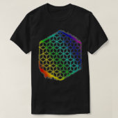 Geometry bloem van het leven Cubes Mandala Patte T-shirt (Design voorkant)
