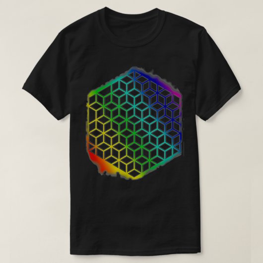Geometry bloem van het leven Cubes Mandala Patte T-shirt (Design voorkant)