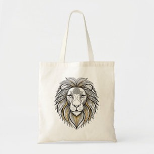 Geometry Lion T-shirt Mandala Lion King Canvas t Tote Bag