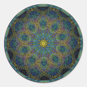 Geometry Mandala: Sinceriteit - Handtekening Ronde Sticker