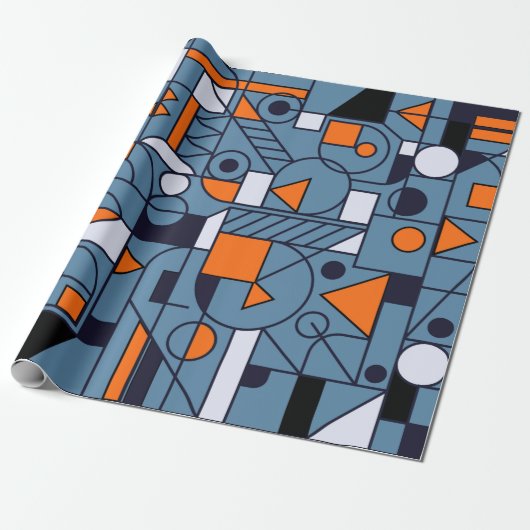 Geometry minimalistic artwork retro poster with si cadeaupapier (Uitgerold)