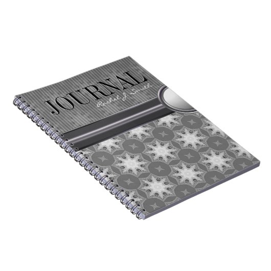 Geometry Silver White Snowflake Motif Journal (Côté Droit)
