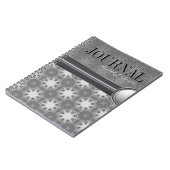 Geometry Silver White Snowflake Motif Journal (Côté gauche)