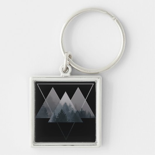 Geometry Triangles Misty Forest Sleutelhanger (Voorkant)