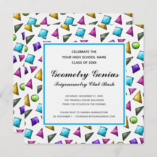 Geometry Trigonometry Genius Graduation Party Fun Kaart (Voorkant / Achterkant)