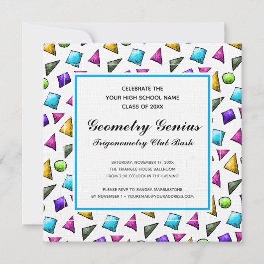 Geometry Trigonometry Genius Graduation Party Fun Kaart (Voorkant)