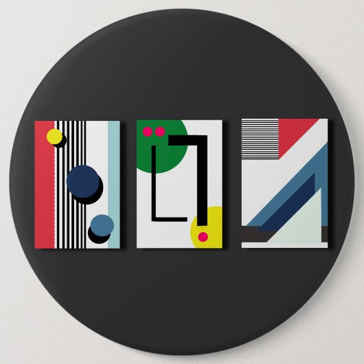 Geometryabstrakt Ronde Button 6,0 Cm (Voorkant)