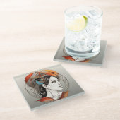 geopenbaarde schoonheid glazen onderzetter (Schuin)