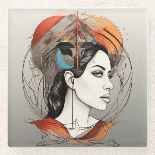 geopenbaarde schoonheid glazen onderzetter (Voorkant)