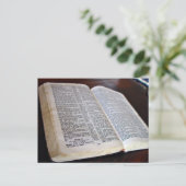 Geopende Bijbel Briefkaart (Staand voorkant)
