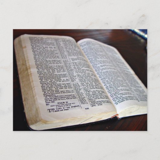 Geopende Bijbel Briefkaart (Voorkant)