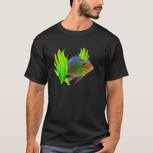 Geophagus Eartheater Cichlid Aquarium Keepers Vis T-shirt (Voorkant)