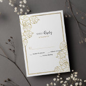 Geophisticeerd wit goud tropisch gebladerte RSVP Kaart