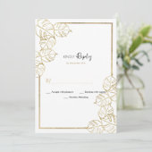 Geophisticeerd wit goud tropisch gebladerte RSVP Kaart (Staand voorkant)