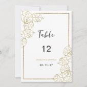 Geophisticeerd wit goud tropische tafel Nummers Kaart (Voorkant)