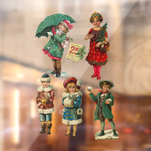 Geordende kersttekens raamsticker (Vel 2)