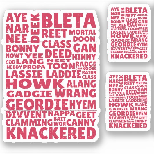 Geordie slang Noordelijk Engels taal Sticker (Voorkant)