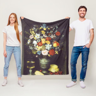 Georg Flegel Big stuk bloemen (niche) Fleece Deken