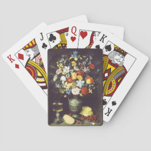 Georg Flegel Groot stuk bloemen (in nis) Pokerkaarten