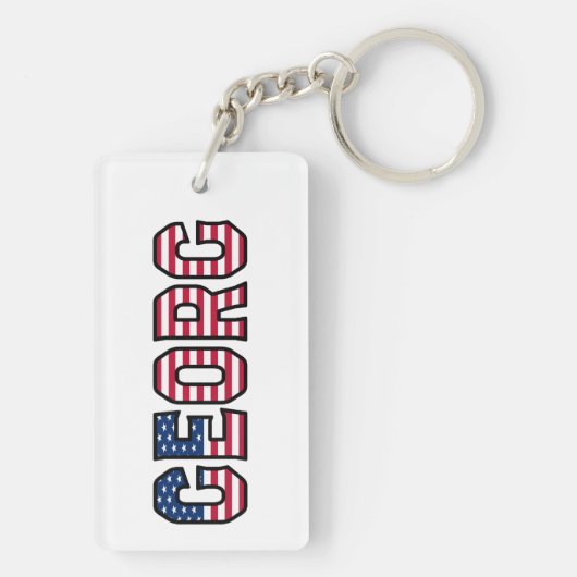 Georg prénom USA drapeau pendentif porte-clés (Dos)