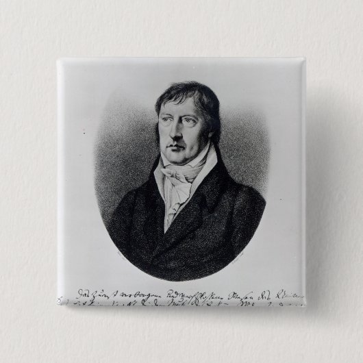 Georg Wilhelm Friedrich Hegel Vierkante Button 5,1 Cm (Voorkant)