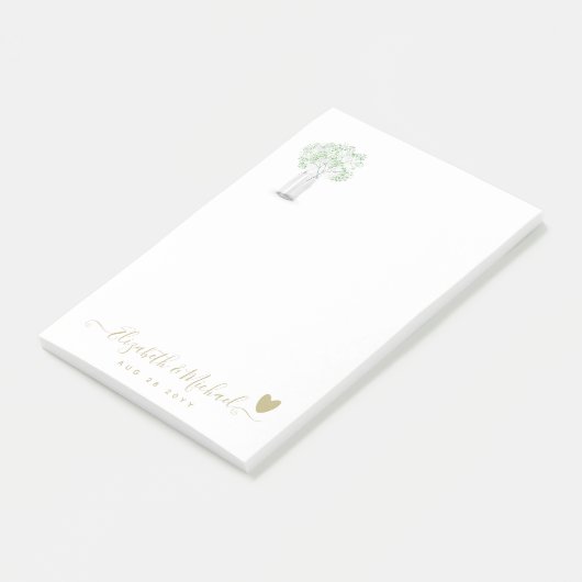 GEORGANISEERD BRUILOFT PLANNER Gypsophila Gouden H Post-it® Notes (Schuin)