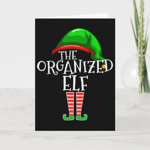 Georganiseerde Elf Group Matching Family Kerstmis Kaart