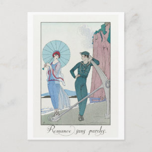 George Barbier, Art Deco-ansichtkaart Briefkaart