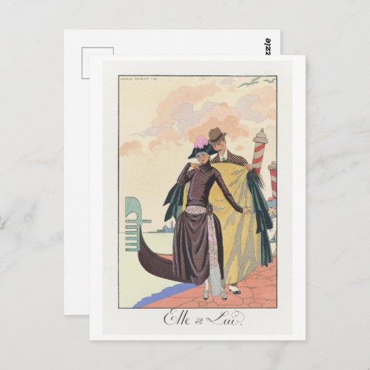 George Barbier, Art Deco Briefkaart (Voorkant / Achterkant)